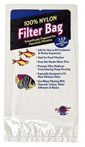 Blue Ribbon Pet 100% Nylon Filter Bag with Drawstring Top for Aquarium Filtration