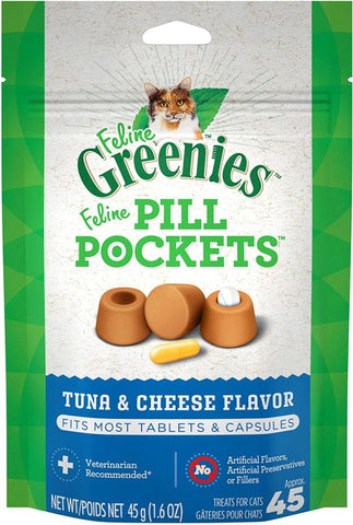 Greenies Feline Pill Pockets Cat Treats Tuna and Cheese Flavor