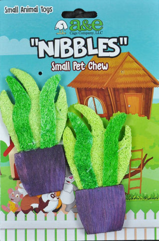 AE Cage Company Nibbles Potted Plants Loofah Chew Toy