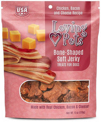 Loving Pets Bone-Shaped Soft Jerky Treats Bacon