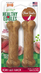 Nylabone Natural Healthy Edibles Chew Dog Treats Roast Beef Regular