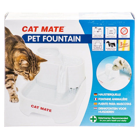 Cat Mate Pet Fountain with Three Drinking Tiers for Cats and Small Dogs