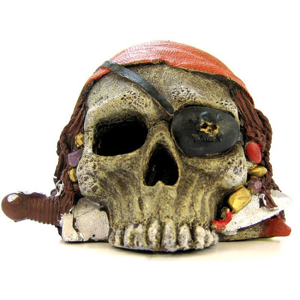 Blue Ribbon Exotic Environments Pirate Skull Aquarium Ornament