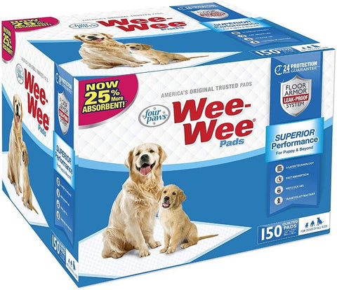 Four Paws Original Wee Wee Pads Floor Armor Leak-Proof System for All Dogs and Puppies