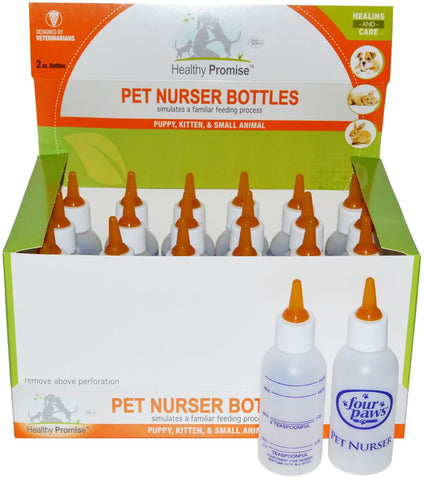 Four Paws Healthy Promise Pet Nurser Bottles Simulates a Familiar Feeding Process for Puppies, Kittens and Small Animals