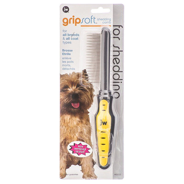 JW Pet GripSoft Shedding Comb for All Breeds and All Coat Types