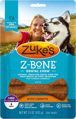 Zukes Z-Bones Dental Chews - Clean Carrot Crisp