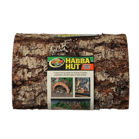 Zoo Med Habba Hut Natural Half Log Shelter for Reptiles, Amphibians, and Small Animals