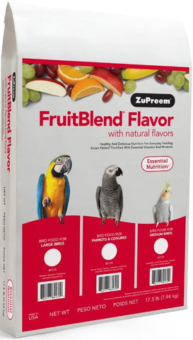 ZuPreem FruitBlend Flavor with Natural Flavors Bird Food for Parrots and Conures