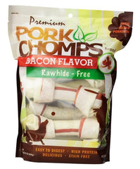 Pork Chomps Bacon Flavor Porkskin Bones Medium