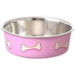 Loving Pets Bella Bowl with Rubber Base Coastal Pink