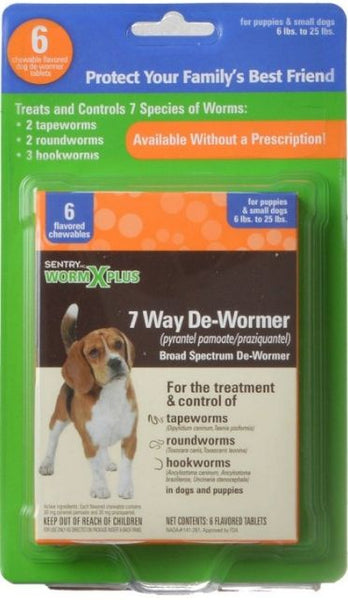 Sentry Worm X Plus 7 Way De-Wormer Broad Spectrum for Puppies and Small Dogs