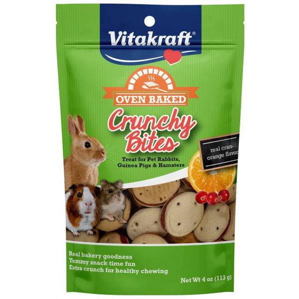 Vitakraft Oven Baked Crunchy Bites Small Pet Treats Real Cran-Orange Flavor