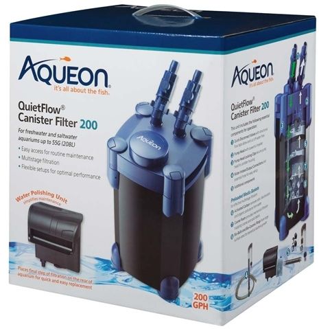 Aqueon QuietFlow Canister Filter for Freshwater and Saltwater Aquariums