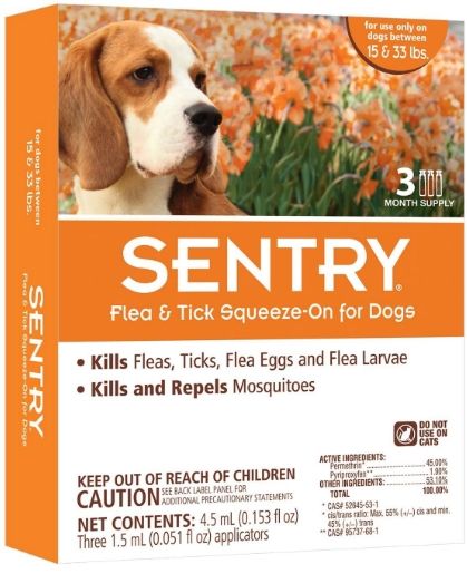 Sentry Flea & Tick Squeeze-On for Dogs