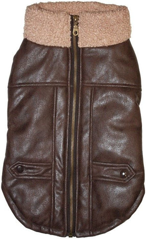 Fashion Pet Brown Bomber Dog Jacket