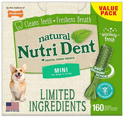 Nylabone Natural Nutri Dent Fresh Breath Limited Ingredients Large Dog Chews