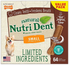 Nylabone Natural Nutri Dent Filet Mignon Limited Ingredients Large Dog Chews