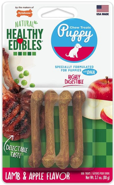 Nylabone Puppy Healthy Edibles Natural Long Lasting Lamb and Apple Dog Chew and Treat