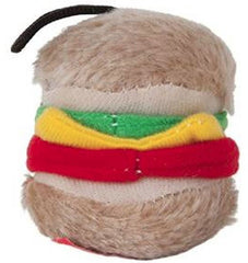 PetMate Booda Zoobilee Hamburger Plush Dog Toy 3.5" Small